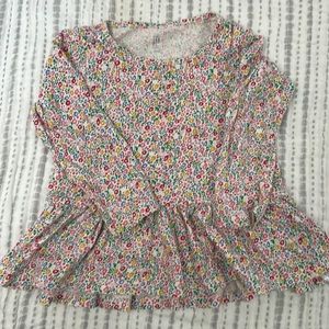 Flower peplum long-sleeve top, 2 years, GAP